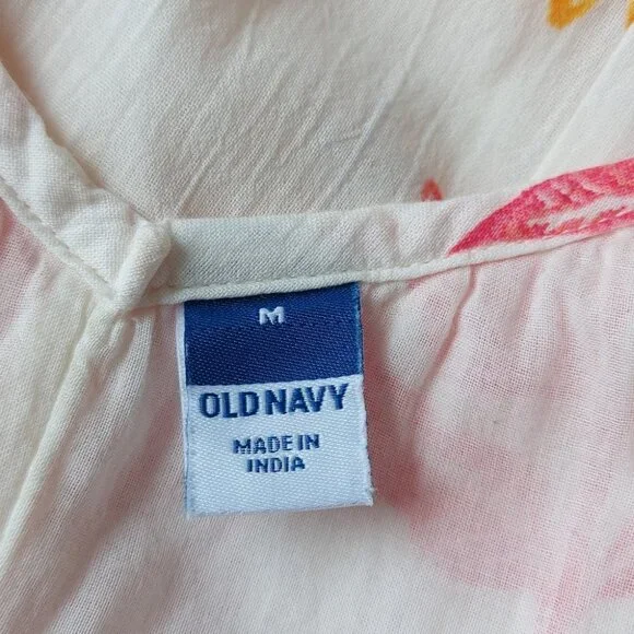 Old Navy Tie Shoulder Floral Sleeveless Maxi Swing Dress Medium Pockets Flowy - Picture 6 of 12